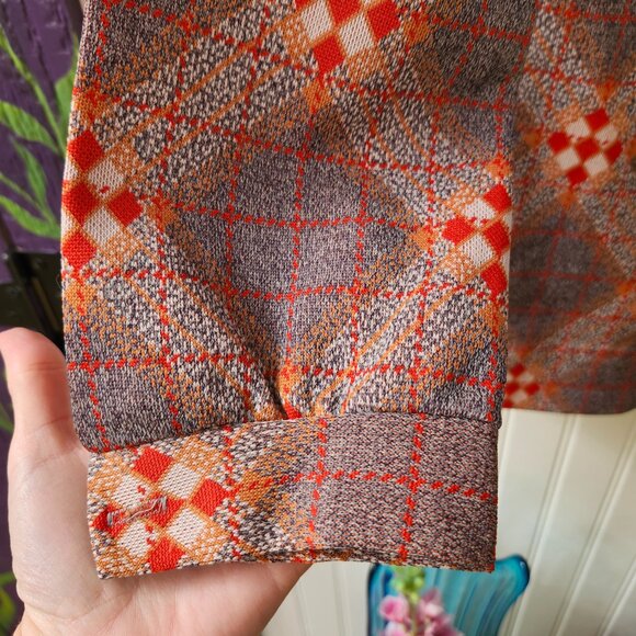 Vintage 1970's Funky Diamond Print Shirt by Stage 7 - Picture 11 of 15